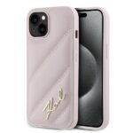 Karl Lagerfeld - Diagonal Quilted Script (KLHCP15SPQDSMGP) - iPhone 15 - Pink