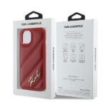 Karl Lagerfeld - Diagonal Quilted Script (KLHCP15SPQDSMGR) - iPhone 15 - Red – Image 7