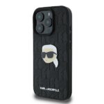 Karl Lagerfeld - Hardcase Leather Monogram (KLHCP16LPGKLKIPK) - iPhone 16 Pro - Karl Head Pin – Image 7