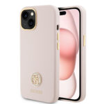 Guess - Silicone Logo Strass 4G (GUHCP15M4DGPP) - iPhone 15 Plus - Light Pink