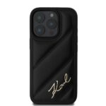 Karl Lagerfeld - Diagonal Quilted Script (KLHCP16XPQDSMGK) - iPhone 16 Pro Max - Black – Image 3
