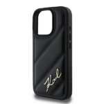 Karl Lagerfeld - Diagonal Quilted Script (KLHCP16XPQDSMGK) - iPhone 16 Pro Max - Black – Image 2