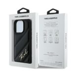 Karl Lagerfeld - Diagonal Quilted Script (KLHCP16XPQDSMGK) - iPhone 16 Pro Max - Black – Image 7