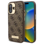 Guess - Hardcase 4G Logo Plate MagSafe (GUHMP16SU4GPRW) - iPhone 16 - Brown