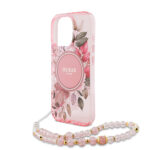Guess - IML Flowers with Pearl Strap MagSafe (GUHMP16XHFWBRCESP) - iPhone 16 Pro Max - Pink – Image 5