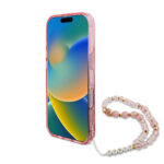 Guess - IML Flowers with Pearl Strap MagSafe (GUHMP16XHFWBRCESP) - iPhone 16 Pro Max - Pink – Image 3