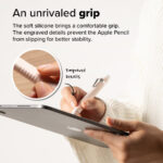 Ringke - Silicone Drafting Pencil Case - for Apple Pencil 2nd Generation / Pro, Easy to Attach, Durable Elasticity - White – Image 2