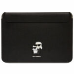 Karl Lagerfeld - Computer Sleeve Saffiano (KLCS14SAKCPMK) - 14", Magnetic Closure, Aesthetic Design - Black Karl&Chaoupette