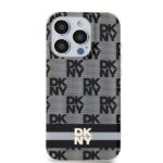 DKNY - IML Checkered Mono Pattern & Printed Stripes MagSafe (DKHMP15LHCPTSK) - iPhone 15 Pro - Black – Image 7