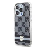 DKNY - IML Checkered Mono Pattern & Printed Stripes MagSafe (DKHMP15LHCPTSK) - iPhone 15 Pro - Black – Image 6