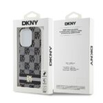 DKNY - IML Checkered Mono Pattern & Printed Stripes MagSafe (DKHMP15LHCPTSK) - iPhone 15 Pro - Black – Image 8