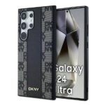 DKNY - Leather Checkered Mono Pattern MagSafe (DKHMS24LPCPVSLK) - Samsung Galaxy S24 Ultra - Black
