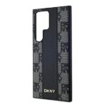 DKNY - Leather Checkered Mono Pattern MagSafe (DKHMS24LPCPVSLK) - Samsung Galaxy S24 Ultra - Black – Image 2