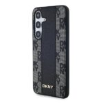 DKNY - Leather Checkered Mono Pattern MagSafe (DKHMS24SPCPVSLK) - Samsung Galaxy S24 - Black – Image 4