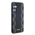 DKNY - Leather Checkered Mono Pattern MagSafe (DKHMS24SPCPVSLK) - Samsung Galaxy S24 - Black – Image 2