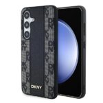 DKNY - Leather Checkered Mono Pattern MagSafe (DKHMS24SPCPVSLK) - Samsung Galaxy S24 - Black