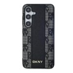 DKNY - Leather Checkered Mono Pattern MagSafe (DKHMS24SPCPVSLK) - Samsung Galaxy S24 - Black – Image 7