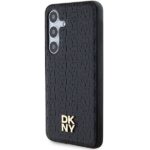 DKNY - Leather Pattern Metal Logo MagSafe (DKHMS24SPSHRPSK) - Samsung Galaxy S24 - Black – Image 2