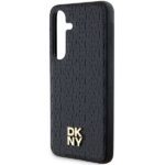 DKNY - Leather Pattern Metal Logo MagSafe (DKHMS24SPSHRPSK) - Samsung Galaxy S24 - Black – Image 3