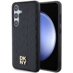 DKNY - Leather Pattern Metal Logo MagSafe (DKHMS24SPSHRPSK) - Samsung Galaxy S24 - Black