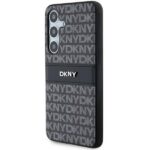 DKNY - Leather Mono Stripe & Metal Logo (DKHCS24SPRTHSLK) - Samsung Galaxy S24 - Black – Image 5