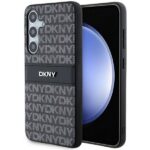 DKNY - Leather Mono Stripe & Metal Logo (DKHCS24SPRTHSLK) - Samsung Galaxy S24 - Black