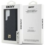 DKNY - Leather Pattern Metal Logo MagSafe (DKHMS24LPSHRPSK) - Samsung Galaxy S24 Ultra - Black – Image 7