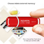 Adata - Memory Stick (AUV150-256G-RBK) - USB 3.2 FlashDrive, 256GB, 100MB/s - Black – Image 3