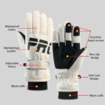 Techsuit - Touchscreen Gloves Pro (OG104) - for Ski, Waterproof, Size L - White – Image 4