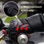 Techsuit - Touchscreen Gloves (OG106) - Sheepskin, for Motorcycle / ATV / Scooter, Waterproof, Size L - Brown – Image 5