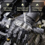 Techsuit - Touchscreen Gloves (OG106) - Sheepskin, for Motorcycle / ATV / Scooter, Waterproof, Size L - Brown – Image 4