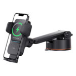 Baseus - Car Holder with Wireless Charging Wisdom Alignment (CGZX000101) - for Dashboard, Windshield, 15W- Black – Image 2