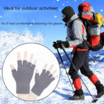 Techsuit - Gloves (ST0014) - from Alpaca Wool, Half Finger, Size 17cm - Light Gray – Image 3