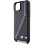 BMW - Leather M Edition Carbon Tricolor Lines & Strap (BMHCP15M23PSVTK) - iPhone 15 Plus - Black – Image 3