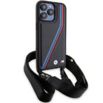 BMW - Leather M Edition Carbon Tricolor Lines & Strap (BMHCP15X23PSVTK) - iPhone 15 Pro Max - Black – Image 6