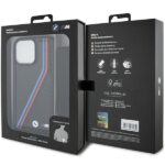 BMW - Leather M Edition Carbon Tricolor Lines & Strap (BMHCP15X23PSVTK) - iPhone 15 Pro Max - Black – Image 7