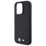 BMW - Leather Carbon Wrapped Metal (BMHCP16X23PUFWC) - iPhone 16 Pro Max - Black – Image 2