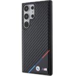 BMW - Leather Carbon Tricolor Line MagSafe (BMHMS24L23PUDTK) - Samsung Galaxy S24 Ultra - Black – Image 6