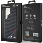 BMW - Leather Carbon Tricolor Line MagSafe (BMHMS24L23PUDTK) - Samsung Galaxy S24 Ultra - Black – Image 7