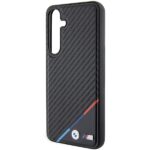 BMW - Leather Carbon Tricolor Line MagSafe (BMHMS24S23PUDTK) - Samsung Galaxy S24 - Black – Image 2