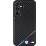 BMW - Leather Carbon Tricolor Line MagSafe (BMHMS24S23PUDTK) - Samsung Galaxy S24 - Black – Image 3
