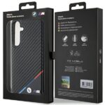 BMW - Leather Carbon Tricolor Line MagSafe (BMHMS24S23PUDTK) - Samsung Galaxy S24 - Black – Image 6