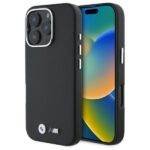 BMW - Leather M Smooth Full Wrapped Metal MagSafe (BMHMP16L23PMWK) - iPhone 16 Pro - Black