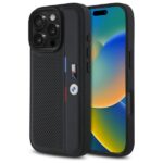 BMW - Hardcase M Perforated Tricolor Detail Line (BMHCP16X23PUPVK) - iPhone 16 Pro Max - Black