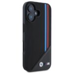 BMW - Leather M Meshed Tricolor Stripes MagSafe (BMHMP16S23PUTRK) - iPhone 16 - Black – Image 4