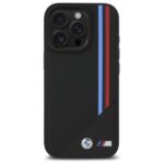 BMW - Leather M Meshed Tricolor Stripes MagSafe (BMHMP16L23PUTRK) - iPhone 16 Pro - Black – Image 3