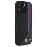 BMW - Leather M Meshed Tricolor Stripes MagSafe (BMHMP16L23PUTRK) - iPhone 16 Pro - Black – Image 6
