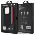 BMW - Leather M Meshed Tricolor Stripes MagSafe (BMHMP16L23PUTRK) - iPhone 16 Pro - Black – Image 7
