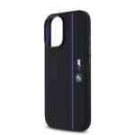 BMW - Hardcase Silicone Hexagon Blue Line MagSafe (BMHMP16S23SHEB) - iPhone 16 - Black – Image 6