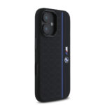 BMW - Hardcase Silicone Hexagon Blue Line MagSafe (BMHMP16S23SHEB) - iPhone 16 - Black – Image 4